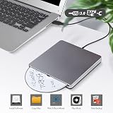 GRTLPOK External CD DVD Drive USB 3.0 Type C Portable Burner Writer Reader Mac view 6