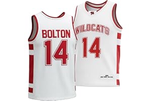 FieldFames Troy Bolton 14 Basketball Jersey White Men Stitched East High School Wildcats Costumes for Music Stage Dance