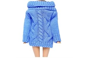 BJDBUS Blue Winter Turtleneck Sweater Clothes for 11.5 inch Girl Doll Accessories