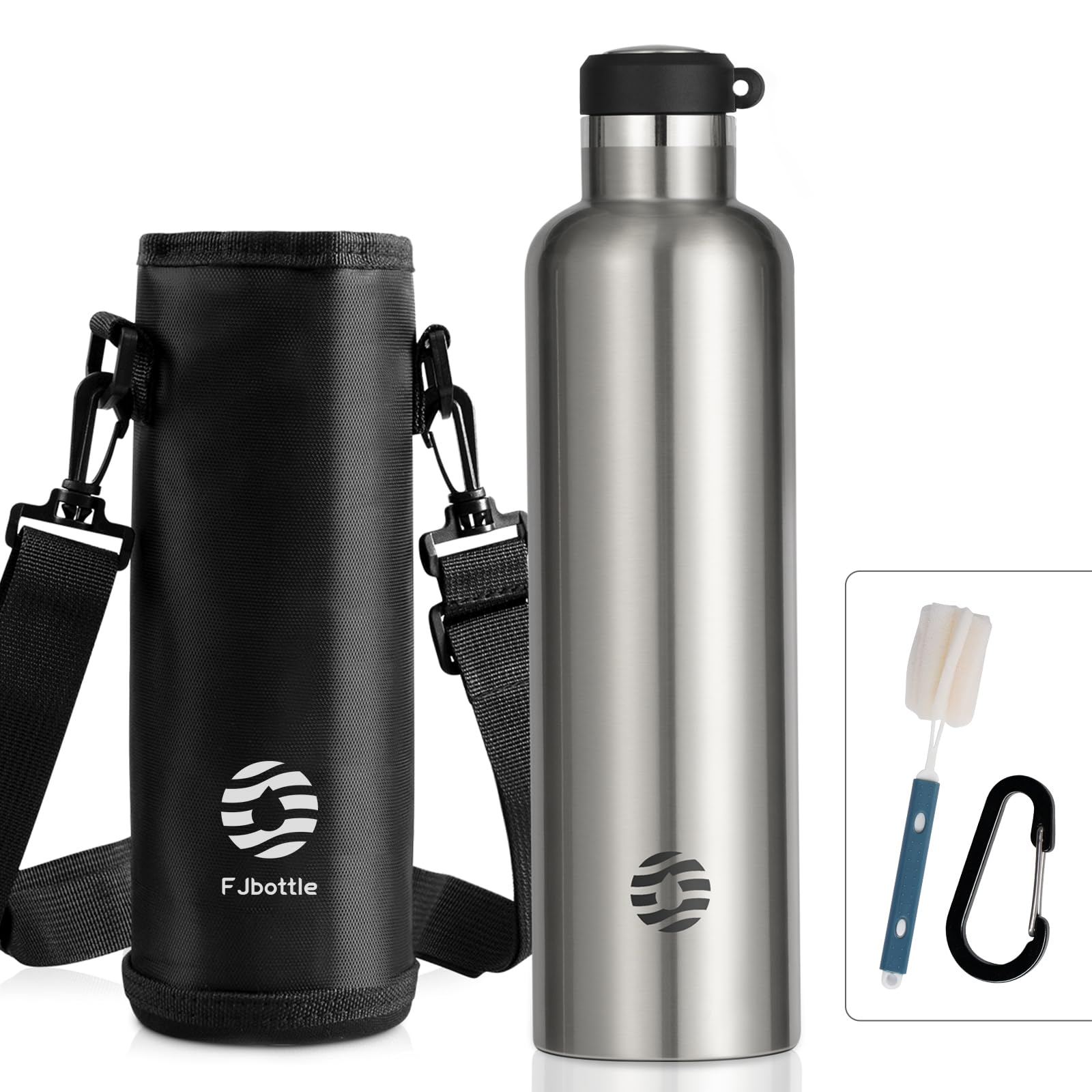 FEIJIAN Stainless Steel Water Bottle 750ml/1000ml Sports Flask Vacuum Insulated Water Bottle Leak Proof BPA Free Metal Water Bottle for School, Cycling, Sports and Gym
