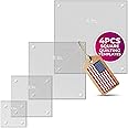 LaserThing Quilting Acrylic Template Set | Precision Tools for Quilting Enthusiasts | Square Design | Includes Sizes 4", 3", 2", 1" | 1/8 Clear Acrylic | 1/4" Seam Allowance for Accuracy