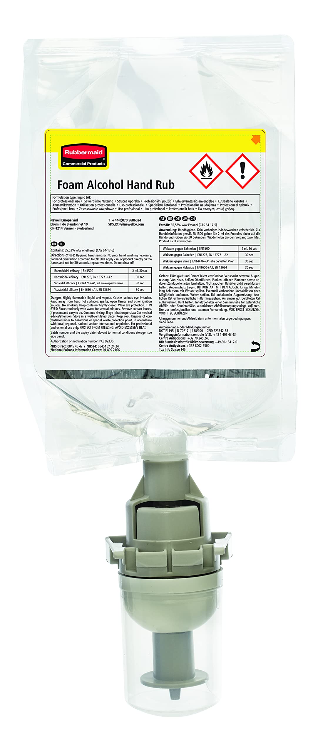 Rubbermaid Commercial Products FLEX™ Refill 500ml Alcohol Plus Hand Sanitiser 2146693