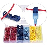 Ginsco 120 Pcs/60 Pairs Quick Splice Wire Terminals T-Tap Self-stripping with Nylon Fully Insulated Male Quick Disconnects Kit
