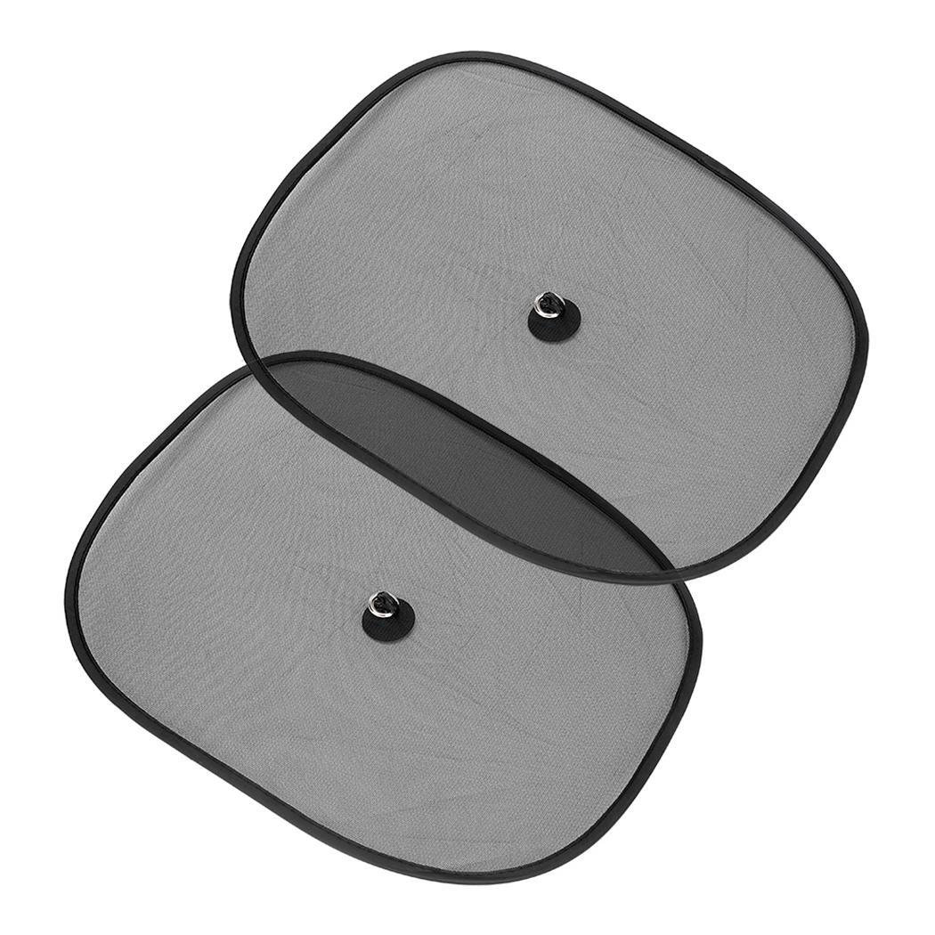 Scallop - Parasole per finestrini anteriori, con ventosa, 2 pezzi, colore: Nero