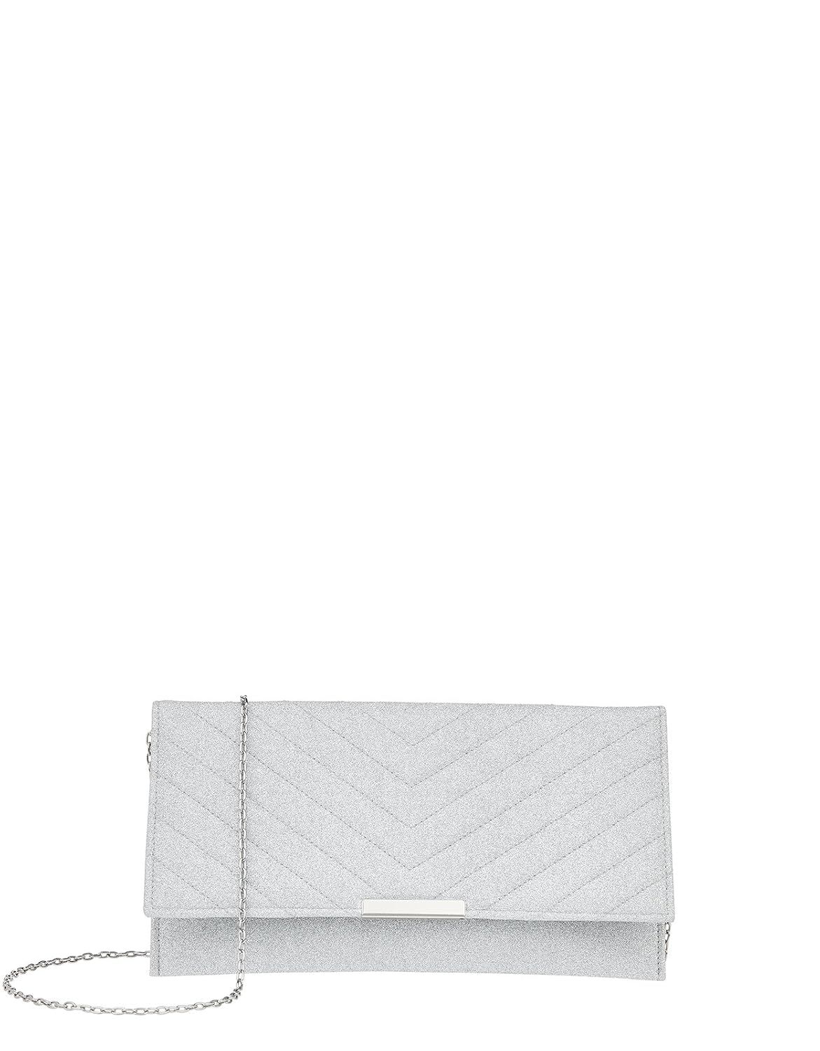 accessorize silver clutch