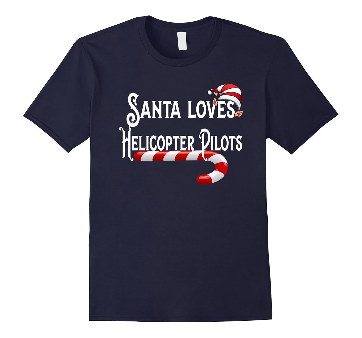 Santa Loves Helicopter Pilots T-Shirt Flying Gift Tee-ANZ