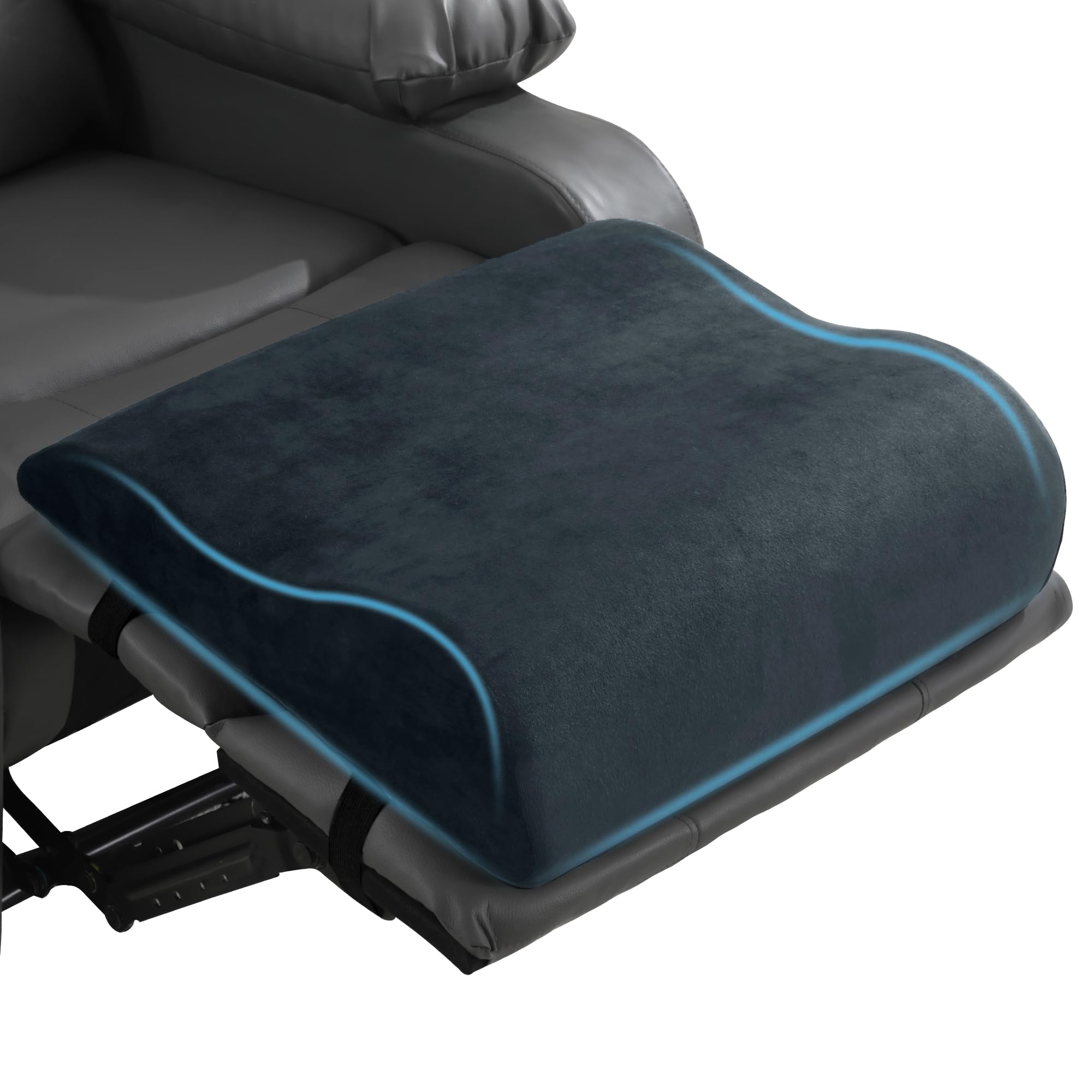 Photo 1 of HOMBYS Extra Large Recliner Leg Pillow, Memory Foam Foot Rest Cushion Wave Shape Recliner Footrest Extender, Multi Purpose Back & Lumbar Support Pillow for Recliner, Bed, Sofa Couch,Grey