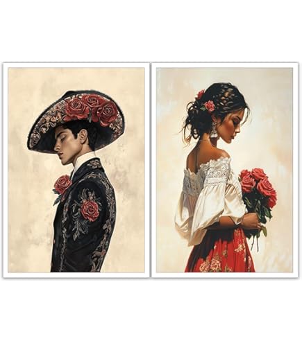Amazon.com: Mexican Couple Art Vintage Poster Mexican Man Woman