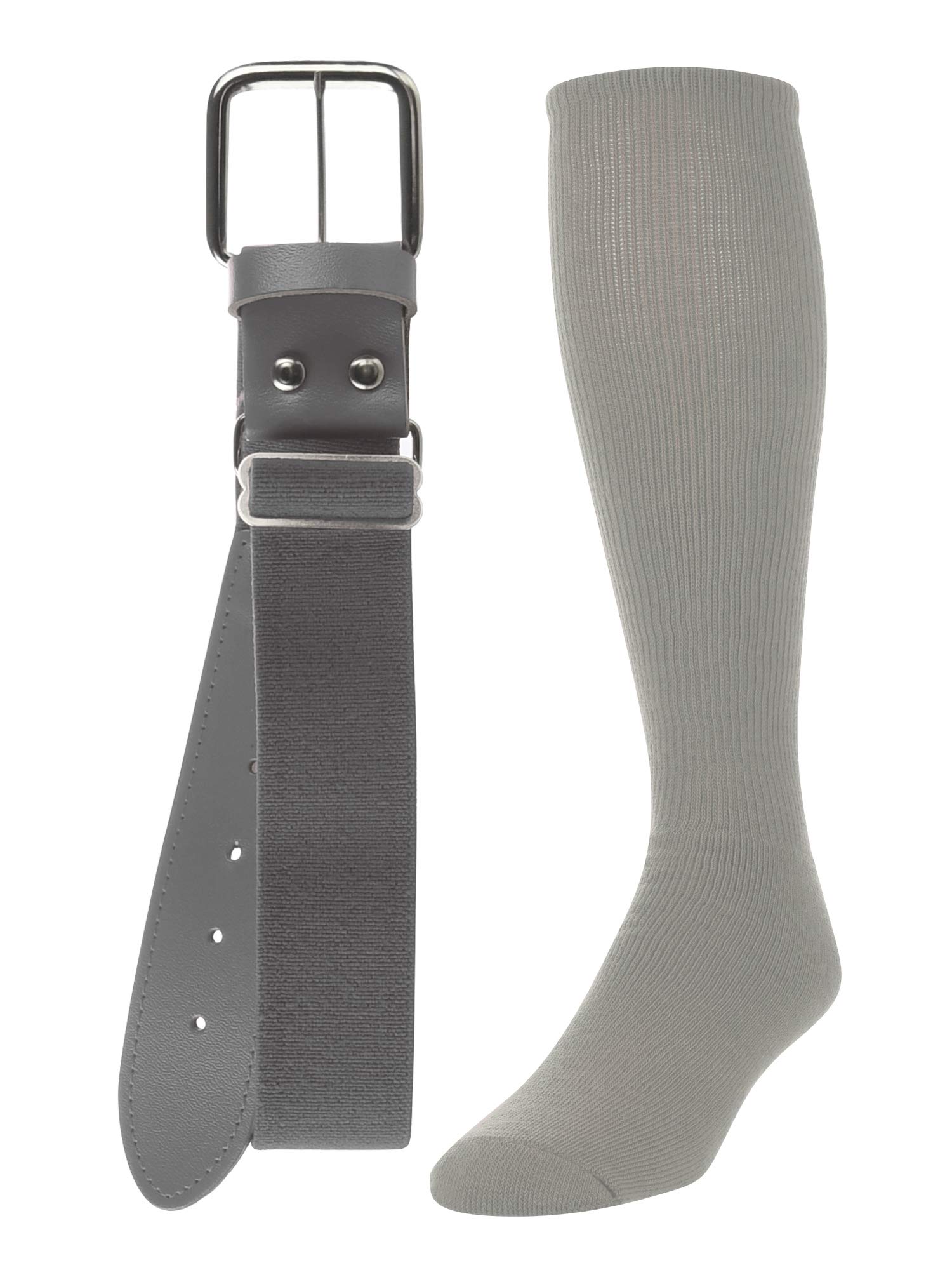 TCK Conjunto combinado de calcetines y cinturón juvenil de béisbol/sóftbol (gris, pequeño)