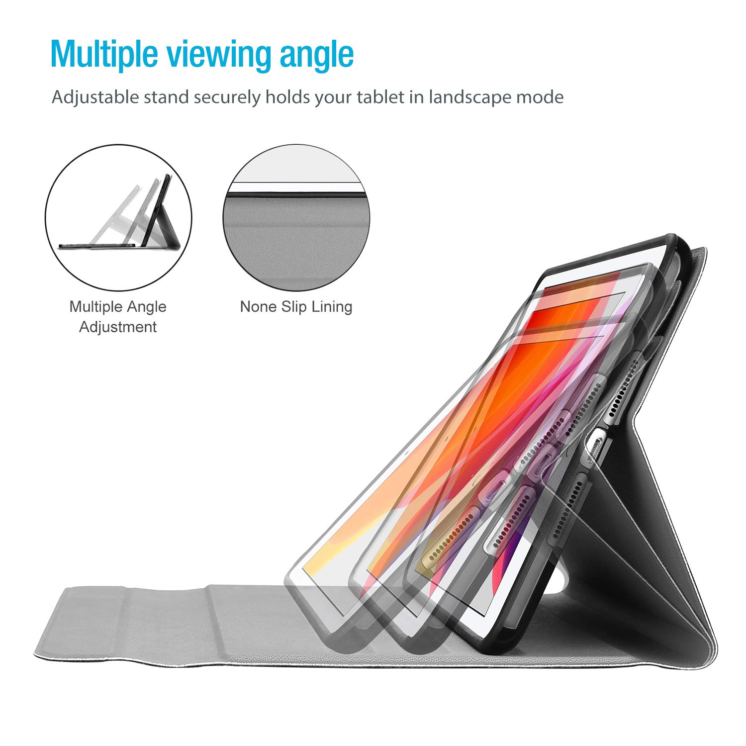 ProCase Keyboard Case for iPad mini 5 2019/ Mini 4, Mini 1 2 3, Slim Lightweight Smart Cover with Magnetically Detachable Wireless Keyboard for iPad mini 5/4/3/2/1 –Black