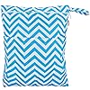 Image 2 - Damero 2pcs Travel Wet and Dry Bag, Reusable Wet Bags Organizer with Two Zippered Pocket for Cloth Diaper, Pumping Parts, Swimsuit and Gym, Blue Chevron