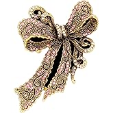 Rhinestone Bow Brooch Vintage Crystal Bowknot Lapel Pin Pink Bow Brooch Wedding Fashion Jewelry Accessories Birthday Jewelry for Women