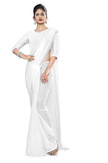 Uniform Sarees Corp Womens Plain Georgette Cleaning Housekeeping Uniform Saree With Blouse Piece