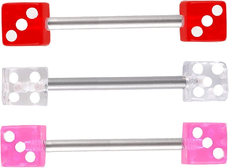 bodyjewellery 3Pcs 14g 14 Gauge 1.6mm 18mm Steel Tongue