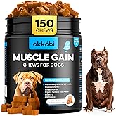 Weight Gain Chews for Dogs, Muscle Builder, High Calorie, 150ct, Chicken | Amino Acids Like Arginine, Glutamine Aid Recovery, Stimulate Appetite in Picky Eaters