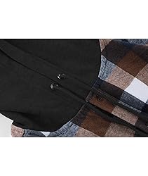 ZITY Men's Flannel Hoodie Shirts Casual Button Down