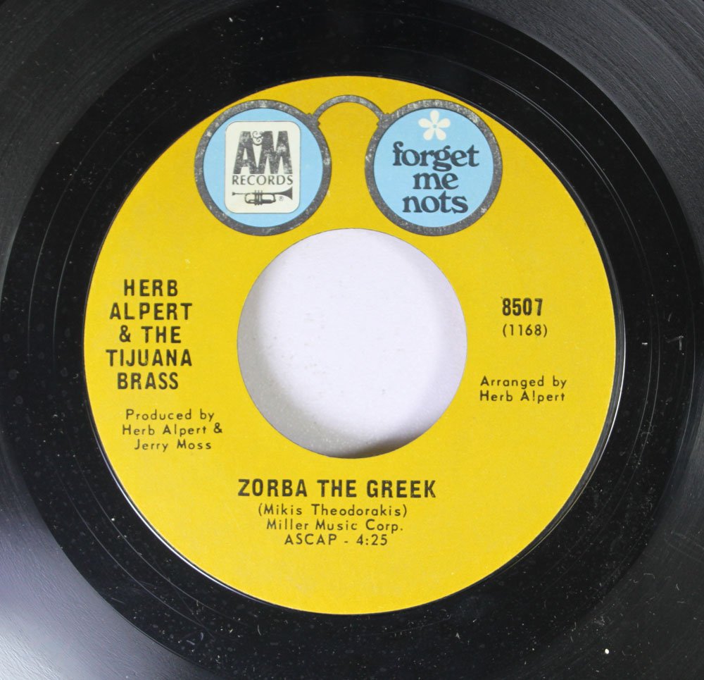 Herb Alpert The Tijuana Brass 45vinyl Zorba The Greek Tijuana Taxi 7 45 Rpm Amazon Com Music Herb Alpert The Tijuana Brass 45vinyl Zorba The Greek Tijuana Taxi 7 45 Rpm Amazon Com Music