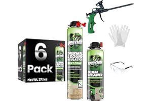 Sprayman Spray Foam Insulation Kit (120 Sq.Ft.) - Closed Cell Polyurethane Expanding Foam Sealant, Thermal & Acoustic Protection for Wall and Attic - Gun & Cleaner Included, 27.1 oz, 6 Pack