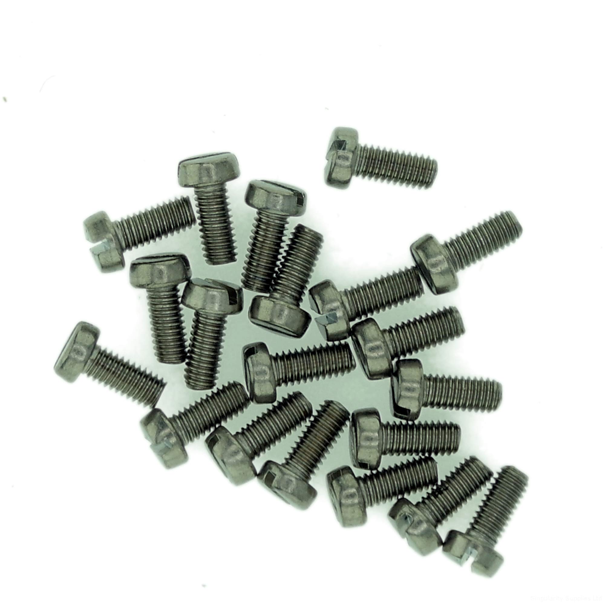M1.6 (1.6mm x 18mm) Slot Cheese Machine Screw (Bolt) - Stainless Steel (A2) (Pack of 20)