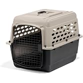Petmate Vari Dog Kennel, Portable Pet Carrier, Taupe and Black, 28in | Airline Friendly and Made of Durable Plastic, This Pet Crate Works Great for Home and Travel