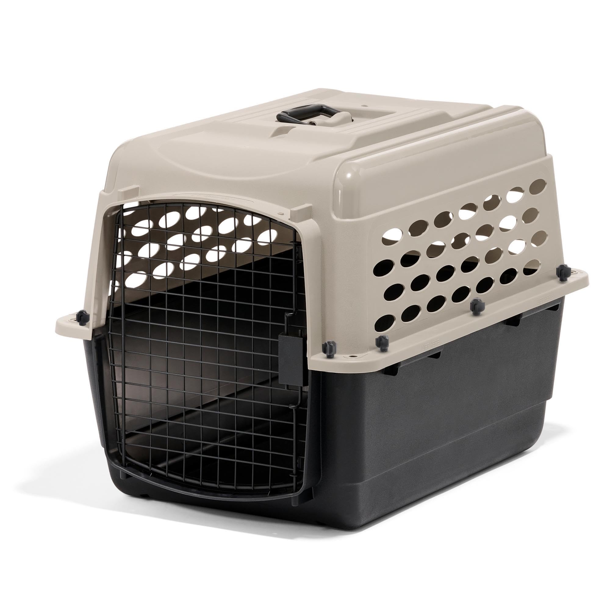 Photo 1 of Petmate Vari Dog Kennel - Portable Dog Carriers & Crates for Medium Dogs, Airline-Friendly, Durable Plastic, Pet Carrier For Home and Travel, 28 Inches, Taupe and Black