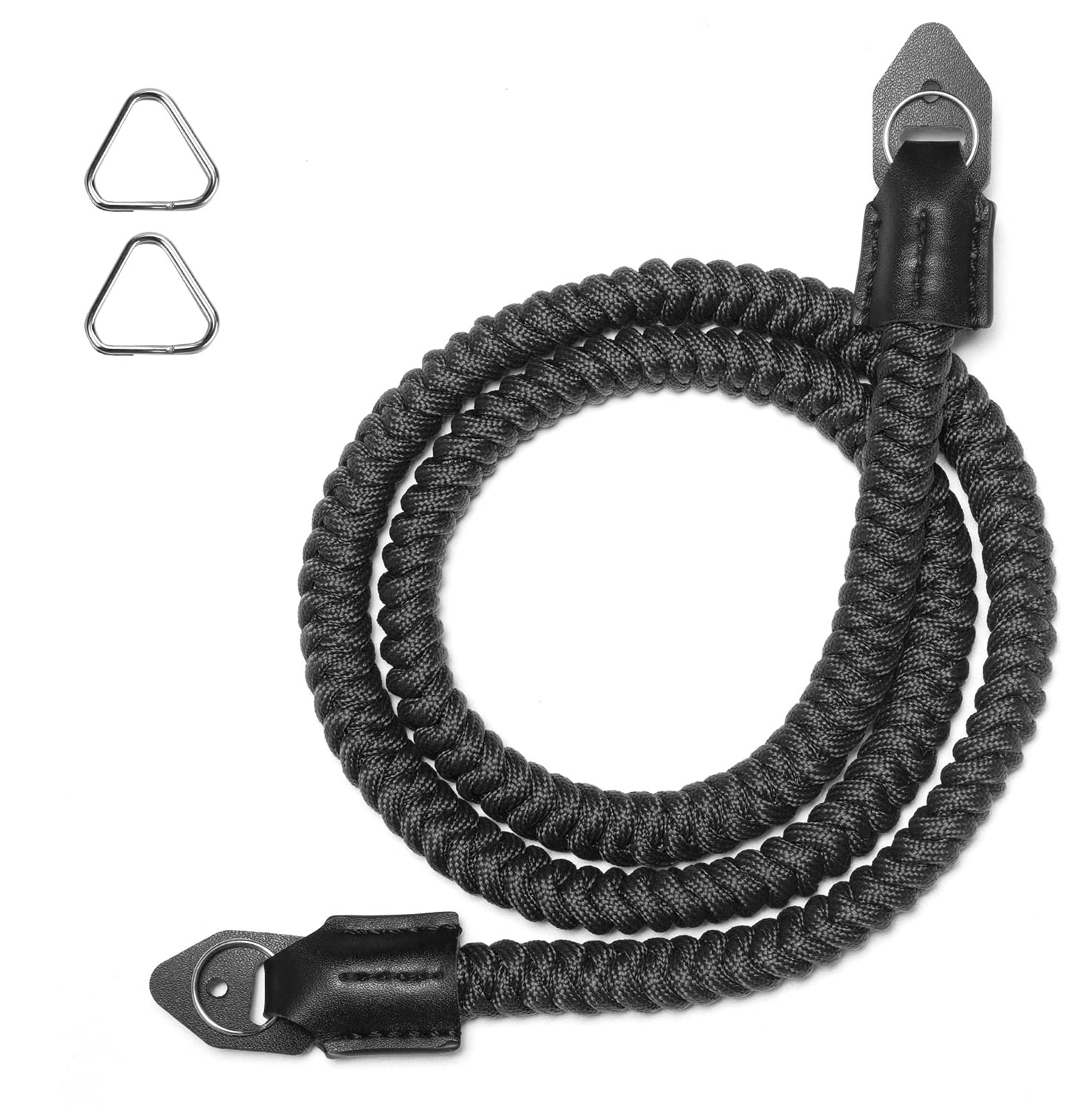 ORMY CAM Camera Shoulder Strap (550 Paracord) - Suitable for Nikon Canon Sony Panasonic Fujifilm Olympus, DSLR SLR Mirrorless Camera - Comfortable, Non-Slip, Durable (Black)