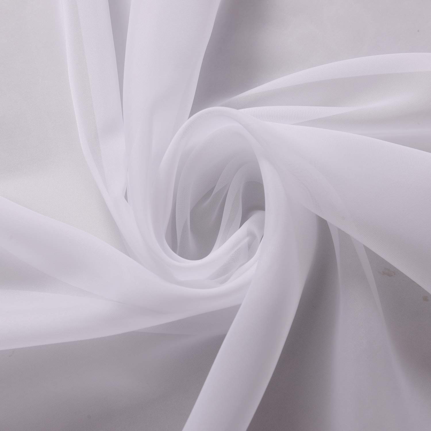 84 Inches Wide Pure White Voile Net Curtain Wedding Drape Fabric (Pure White, 84" Wide X 10 Meter Long)