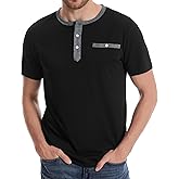 Men's Henley Shirts Short Sleeve Summer Casual Sport T-Shirts