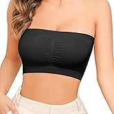 Eachsale Women Strapless Wireless Bras Bandeau Bra Seamless Wirefree Padded Tube Top Bra