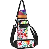 SLEILIN Neoprene Water Bottle Holder Bag with Cell Phone Pocket Compatible with Owala FreeSip 24 oz，Water Bottle Carrying Bag ，with Adjustable Shoulder Strap,for 24oz Stainless Steel Water Bottle