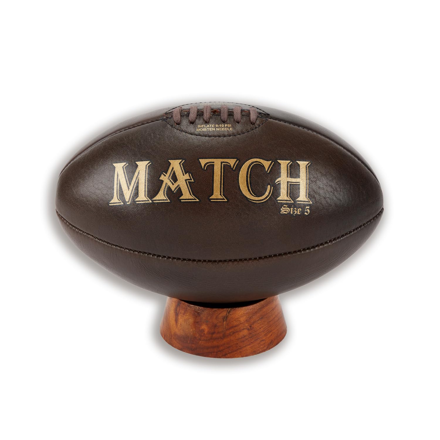 Ram Rugby Vintage Leather Heritage Rugby Ball & Presentation Stand – Traditional Gift, Trophy & Award Presentation Ball and Stand – Size 5