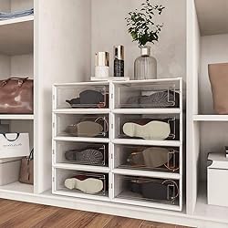 PARANTA 4-Piece Boot Shoe Storage Box, Stackable