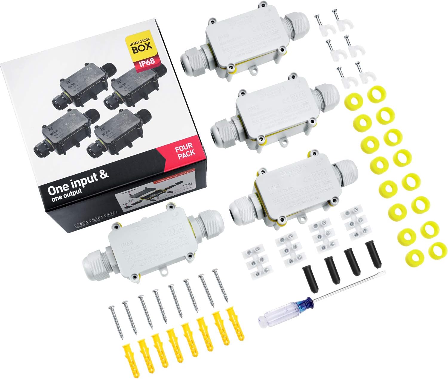Coupler Box Waterproof Junction Box IP68 2-Way Outdoor Cable Electrical Connector ...