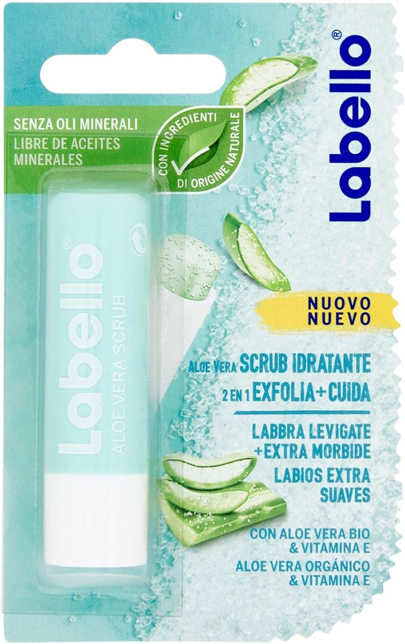 Labello Moisturizing Lip Scrub Balm with Aloe Vera for Adult Unisex Skin Care