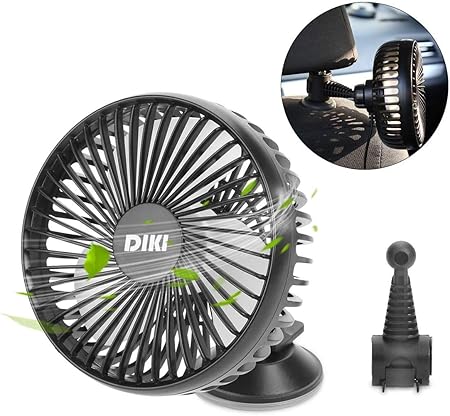 Amazon 車用扇風機 車載扇風機 車載ファン Diki 21改良型 車内扇風機 Usb扇風機 Usb給電 3段階風量 低騒音 回転可能 吸盤 バックル固定 車内の暑さ対策 前後部座席に送風 オフィス 自宅にも使用可能 車載用冷暖房器具 車 バイク