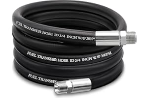 Ruikarhop 3/4" Fuel Transfer Hose 10FT,Farm Pump Hose with Male NPT Fittings for Gasoline,Diesel,Biodiesel