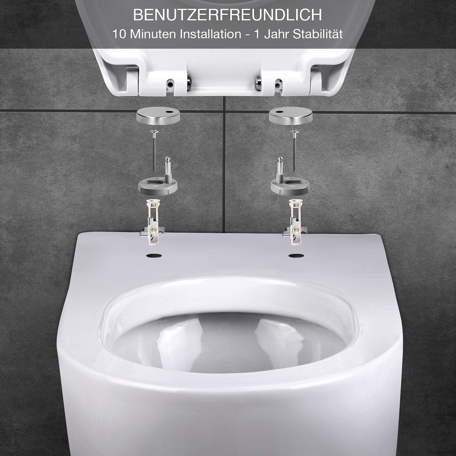 DURASEAT DS011B WC Sitz Befestigungsset Toilettendeckel Scharniere Ersatzteile - EUR 23,05 ...