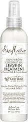 Shea Moisture 100% Virgin Coconut Oil Leave-in Treatment, Shine Curly and Tame Frizz for Tangle-Free Hair, All Natural certif
