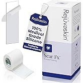 Rejuvaskin Scar Fx Silicone Sheeting, 1.5 Inch x 5 Inches Silicone Tape for Small to Medium Surgical Scars, 1 Sheet, Soften, Flatten &amp; Reduce the Appearance of Scars
