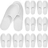 YQQYG 10 Pairs White Spa Slippers for Women and Men, Universal Bulk Disposable Slippers for Guests, Non-Slip Disposable Hotel Slipper Indoor Slipper for Travel Home Salon Hotel Bathroom