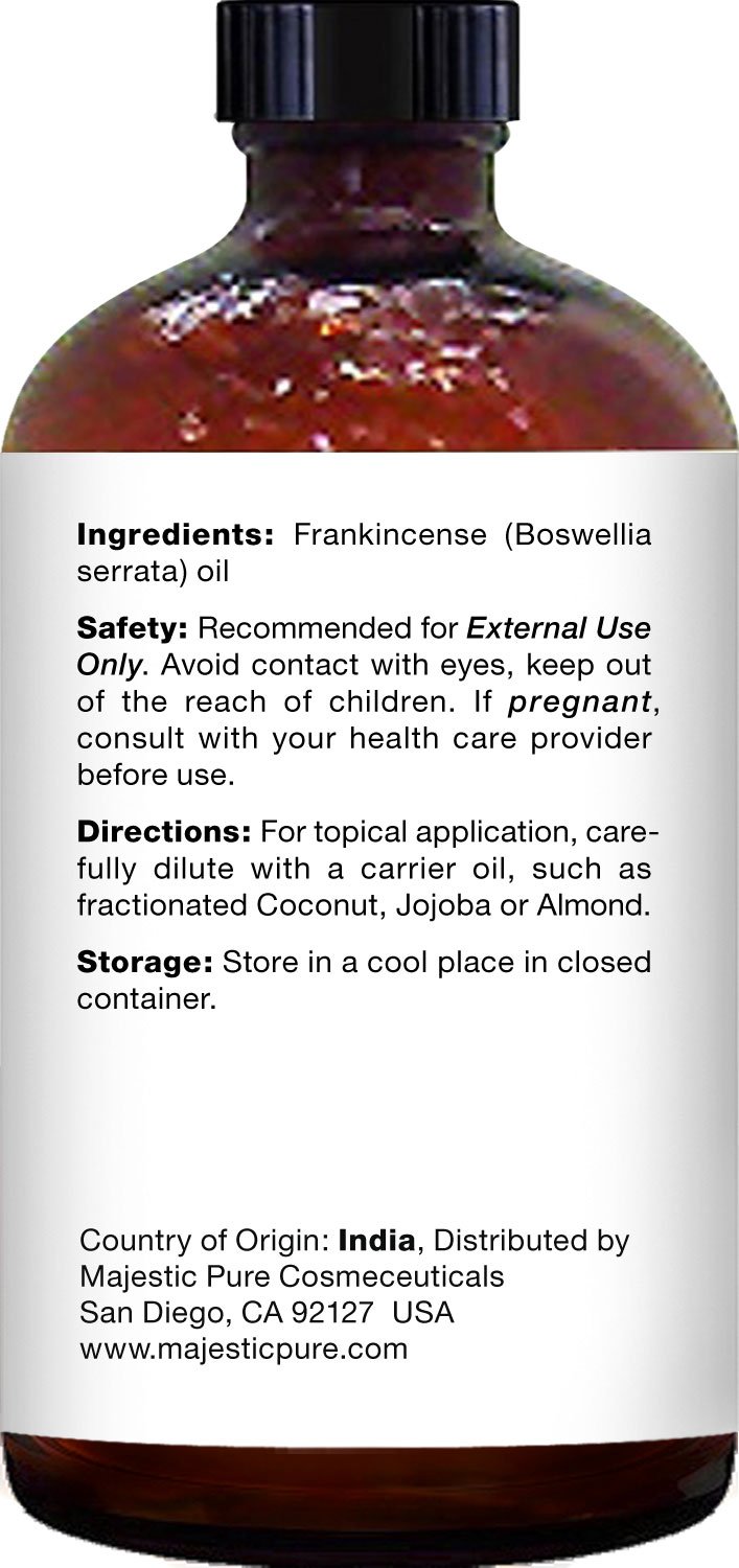 Majestic Pure Frankincense Essential Oil, Pure and Natural with Therapeutic Grade, Premium Quality Frankincense Oil, 4 fl. oz.