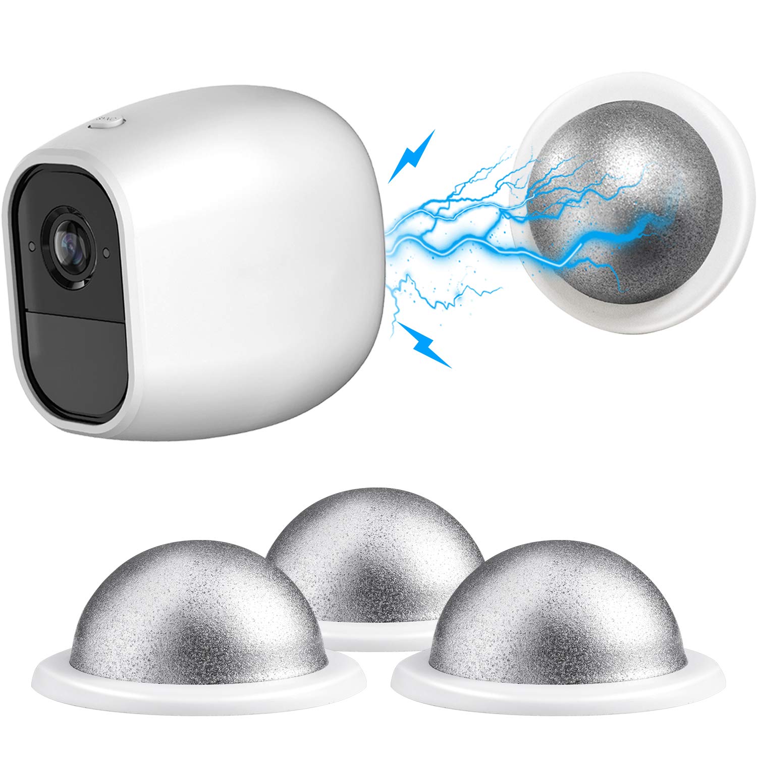 Frienda Metal Magnetic Mount Camera Security Ceiling/Table/Wall Mount Compatible with Arlo, Arlo Pro, 3 Pack (White)