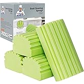 MR.SIGA Sponge Duster, Reusable Duster with Ridged Surface Design, Household Dust Cleaning Sponge, 4 Pack, Green