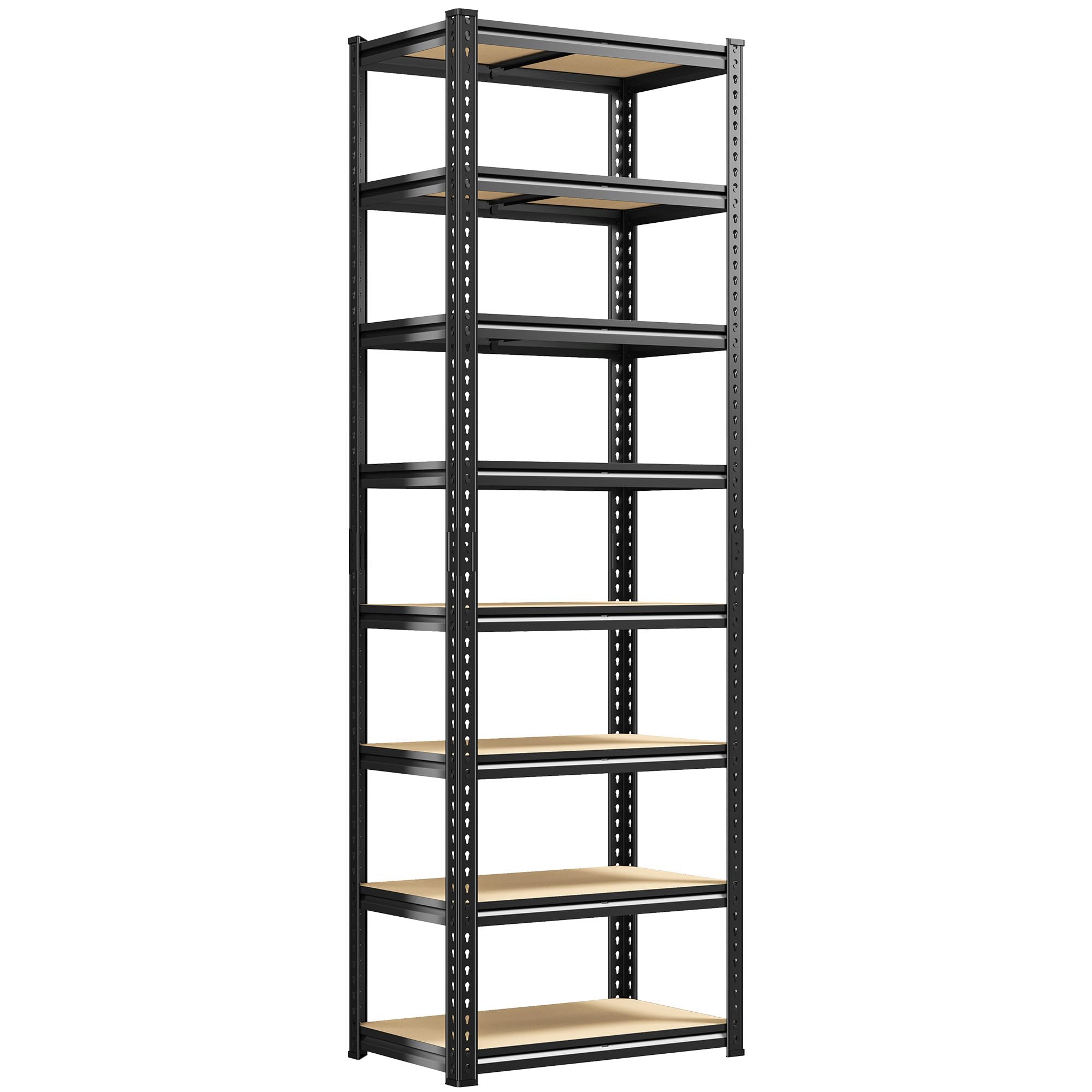 8 Tier Storage Shelves, Shelving Unit Load 400LBS Per Shelf, Adjustable and Divisible Metal Shelving, Shelving Units and Storage for Laundry Room, Pantry, Kitchen, Closet, 21.6