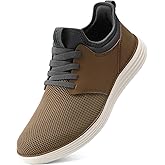 VILOCY Mens Slip On Casual Dress Shoes Hands Free Fashion Sneakers Mesh Tennis Walking Work Shoes Comfortable Breathable Ligh