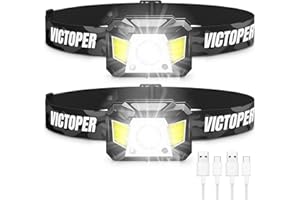VICTOPER Rechargeable Headlamp 2 Pack, 1200 Lumens Motion Sensor Head Lamp with Red Light, 8 Modes Super Bright LED Headlight, WaterProof Head Flashlight for Outdoor Camping Hiking Running Fishing Hunting