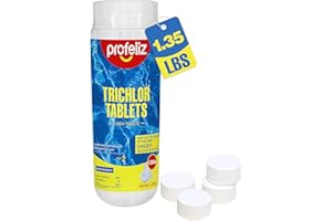 PROFELIZ Stabilized Chlorine Tablets 1 Inch for Swimming Pools,Hot Tub & Spa,Kills Bacteria and Stops Algae,Slow Dissolving,Perfect for Small Pools,1.35 lb