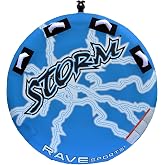 Rave Sports Storm Boat Towable Tube - Inflatable Boating Tube Series - Heavy-Duty Inflatable Tube for Boats to Pull - Water Sports Towable with Quick Connect Tow Point System