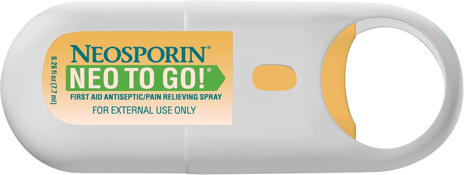 Neosporin + Pain Relief Neo to Go! First Aid Antiseptic/Pain Relieving Spray.26 Oz: Health & Personal Care