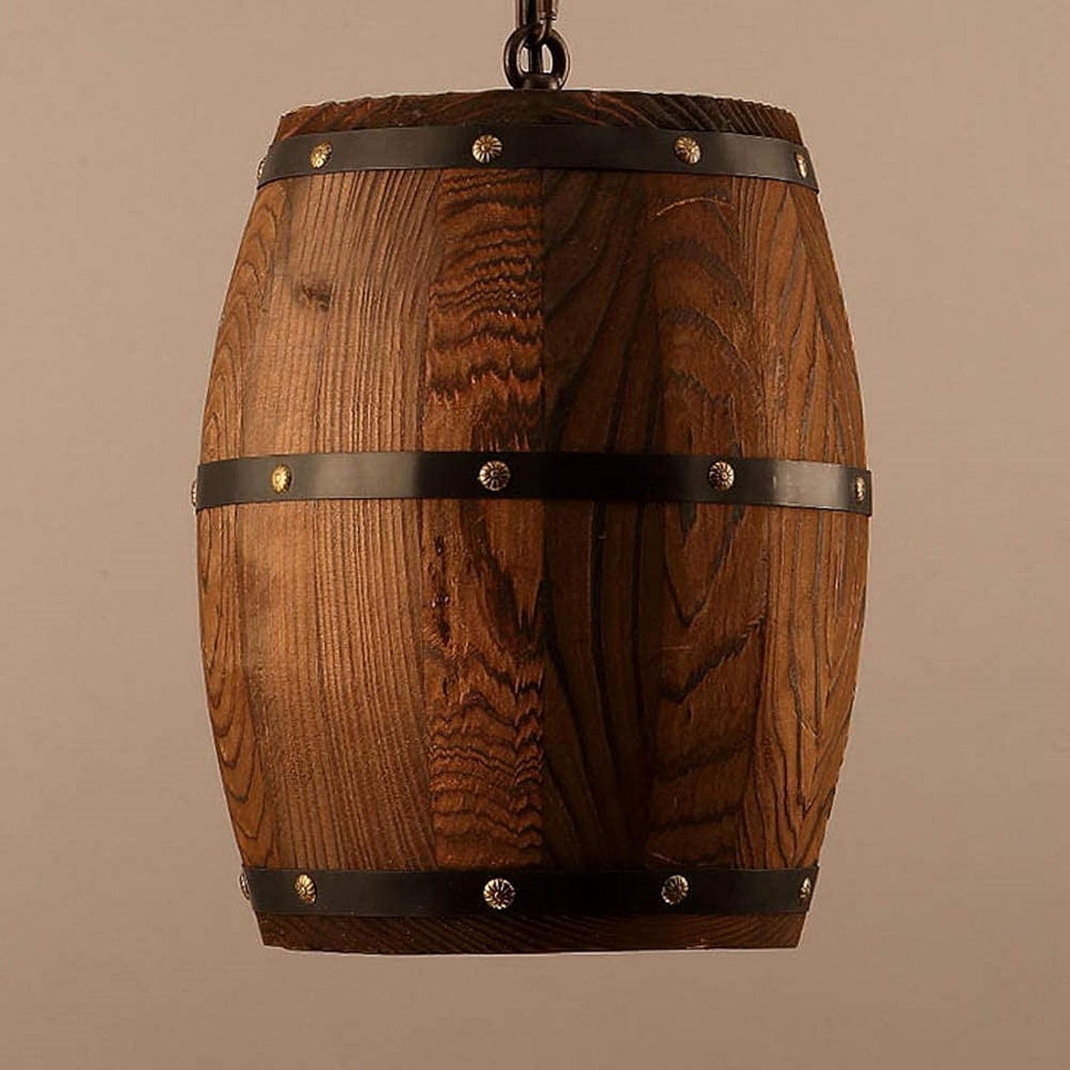 Wood Wine Barrel Chandelier Whiskey Barrel Pendant Lamp ,Hanging Rustic Ceiling Lamp Light Fixtures, Hanging bar Lights for Kitchen, Cafe ,Living Room, ,Restaurant,Bedroom (M): Home Improvement
